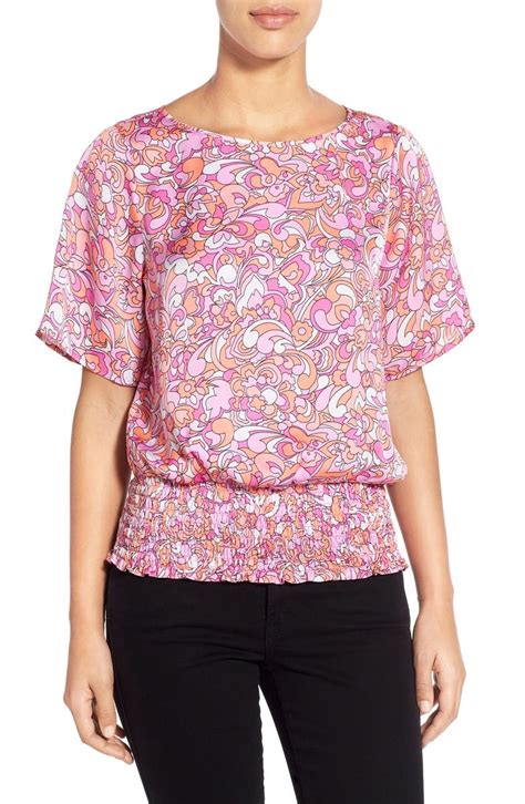 michael kors tee nordstrom|Michael Kors smocked waist top.